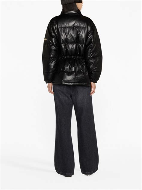 michael kors faux leather puffer jacket